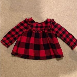 Baby Gap 12-18M red/black buffalo plaid tunic